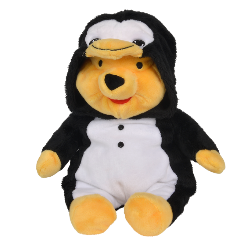  winnie lourson peluche déguisé en pingouin noir blanc 30 cm 